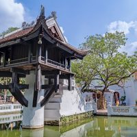 Hanoi Vietnam - circa September 2015: One Pillar Pagoda reconstructed buddhist temple in Hanoi